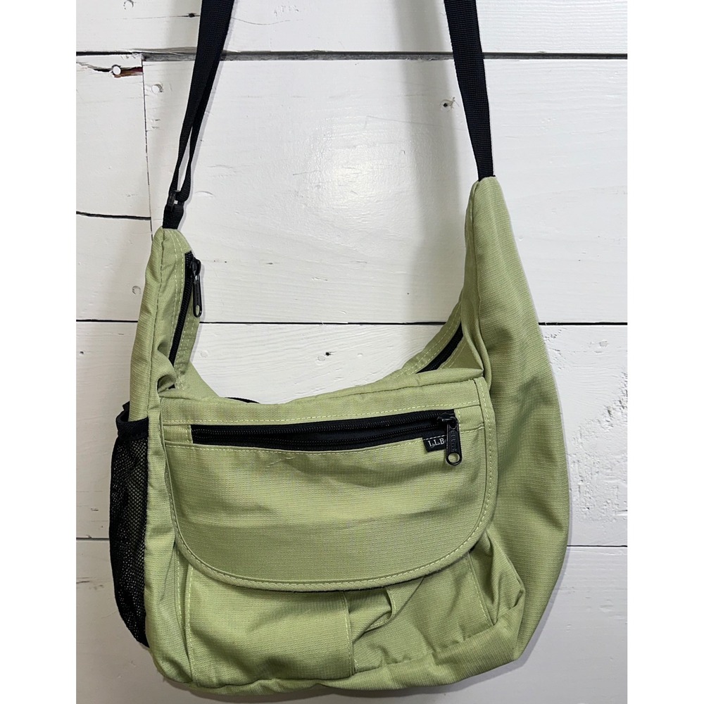 LL Bean Crossbody Messenger Bag Sage Green Ripstop OFHB6 Adjustable Strap